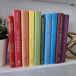 Rainbow hardcover book shelf filler decor lot